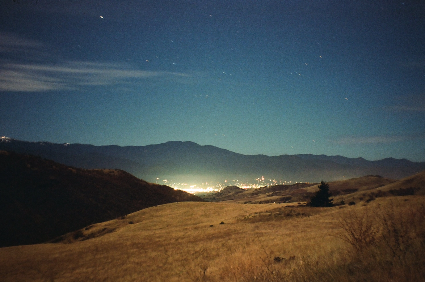 A photo of rogue valley at night